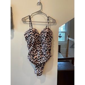 SHEIN - Plus Leopard One Piece Swimsuit 2X
